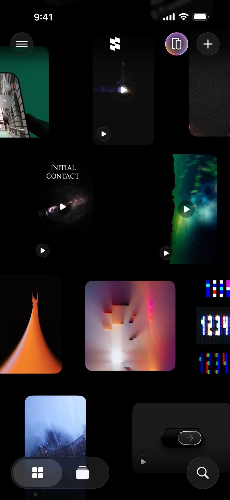 保存したインスピレーションを自由に配置したStellataのボード画面。